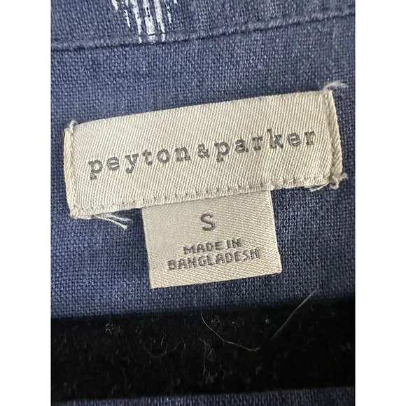 Peyton & Parker Blue White Ikat Print Cap Sleeve Casual Summer Dress Size Small - Picture 3 of 4